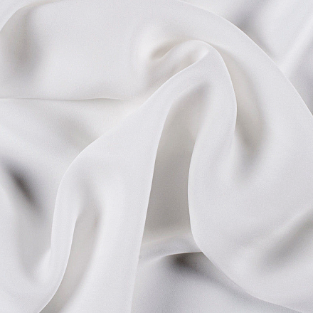 Silk Double Georgette Fabric, White - SilkFabric.net