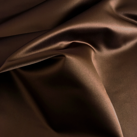 Silk Duchess Satin Fabric, 35mm, 54", Brown Color