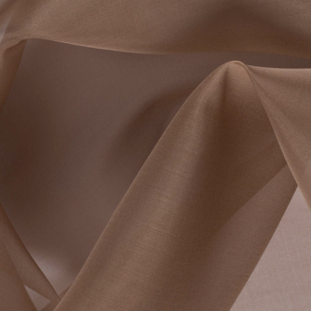 Silk Organza Fabric, Brown, Tan - SilkFabric.net