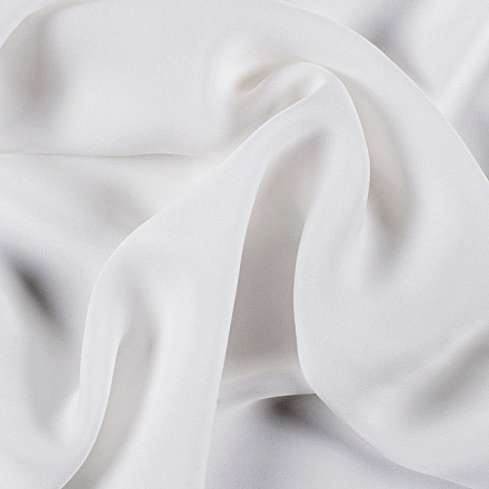 Silk Pebble Georgette Fabric, White - SilkFabric.net