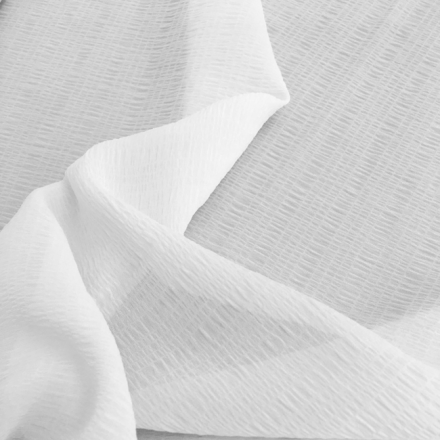 Silk Span Bo Lang Crepe Fabric, White - SilkFabric.net